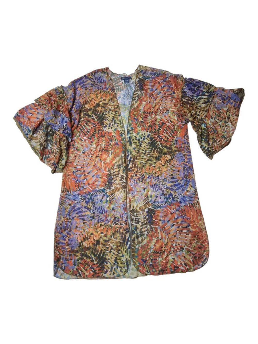 Democracy Open Front Kimono Sheer Floral‎ Cardigan Duster Cover Up Womens S/M